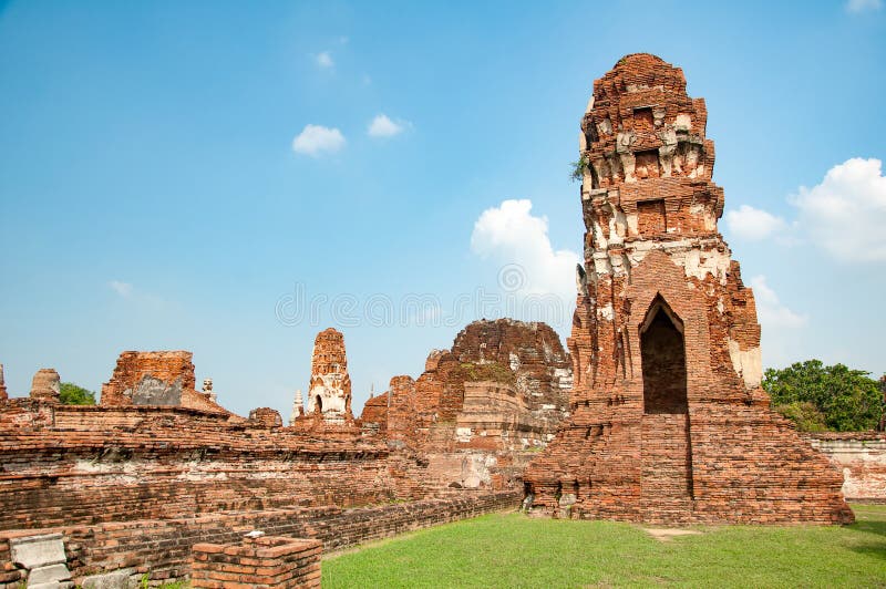 Wat Mahathat, Buddhist temple in the city of Ayutthaya Historical Park, Thailand. This temple is public place.