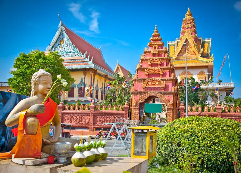 Wat Ounalom Pagoda, Phnom Penh, Cambogia