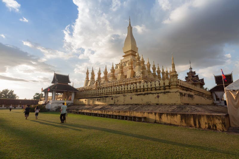Wat Pha That Luang temple in Vientiane, Laos. royalty free stock photo Wat Pha That Luang temple in Vientiane, Laos. royalty free stock photo
