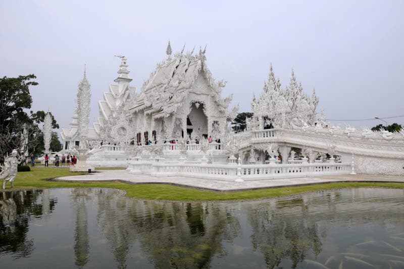 Wat Rong Khun (biała świątynia) fotografia royalty free