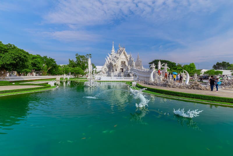 Wat rong khun biała świątynia chiang rai tajlandia zdjęcia royalty free