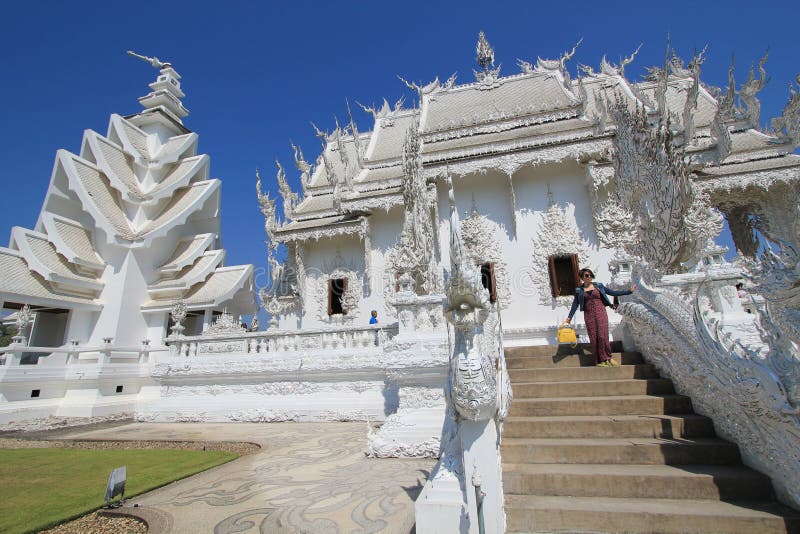 Wat Rong Khun, Biała świątynia w Tajlandia fotografia stock