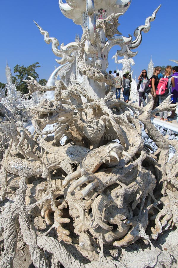 Wat Rong Khun, Biała świątynia w Tajlandia zdjęcia stock