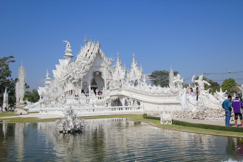 Wat Rong Khun, Biała świątynia w Tajlandia fotografia royalty free