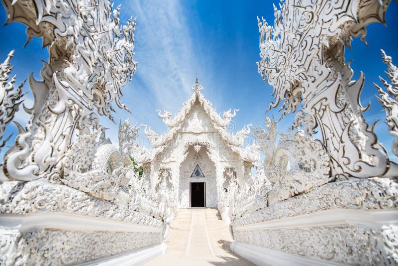 Wat Rong Khun, White temple is a contemporary unconventional Buddhist temple.