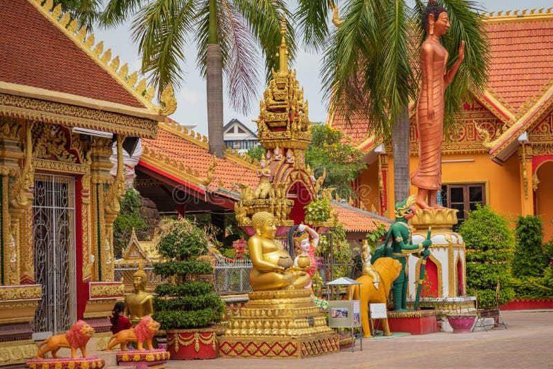 Wat si Muang Buddhist monastery in Vientiane, Laos royalty free stock images