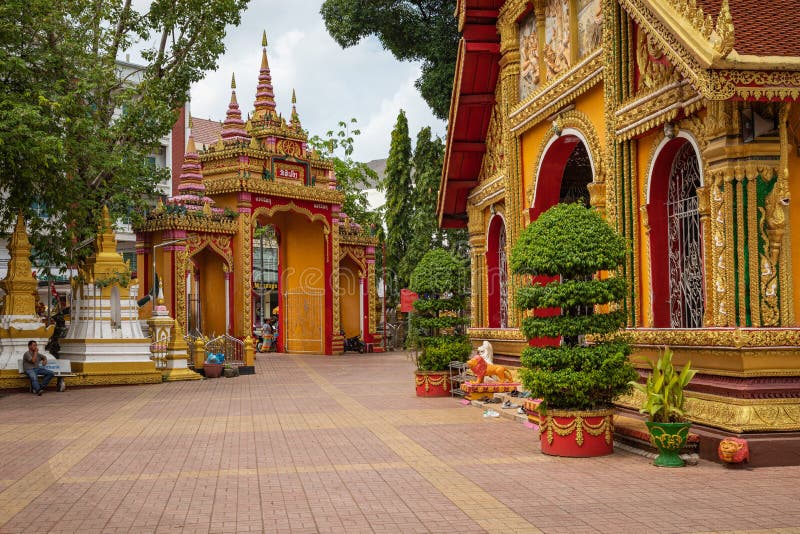 Wat si Muang Buddhist monastery in Vientiane, Laos stock images