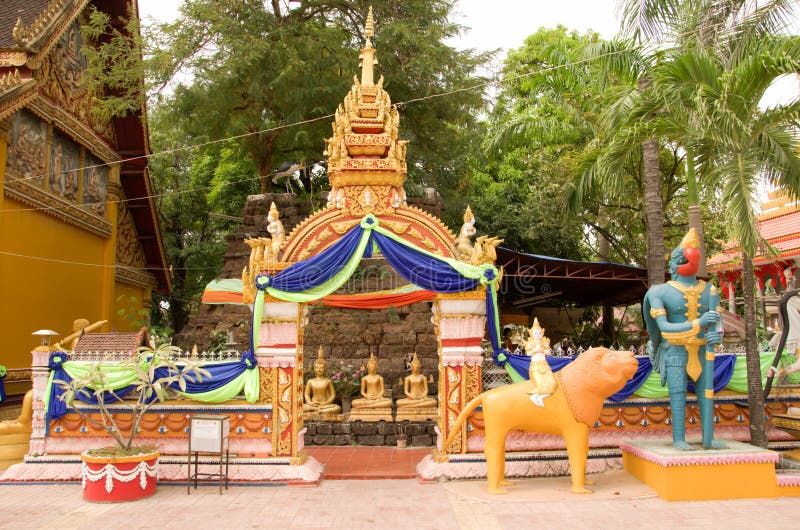 Wat Si Muang lub Simuong jest Buddyjskim świątynią lokalizować w Vientiane kapitał Laos zdjęcia royalty free Wat Si Muang lub Simuong jest Buddyjskim świątynią lokalizować w Vientiane kapitał Laos zdjęcia royalty free