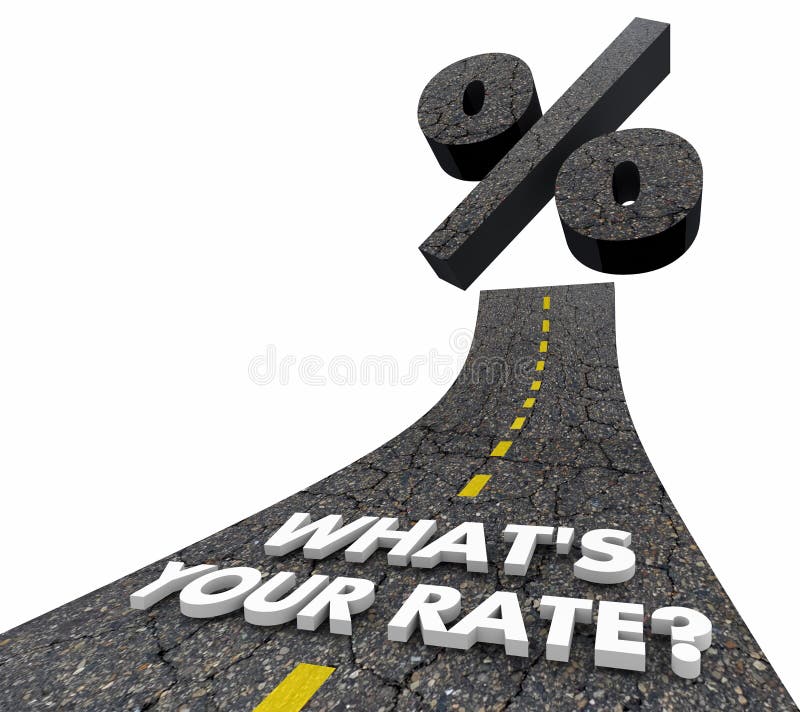 Wat Uw Woorden 3d Illu van Renterate loan mortgage credit road is royalty-vrije illustratie Wat Uw Woorden 3d Illu van Renterate loan mortgage credit road is royalty-vrije illustratie