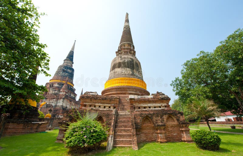 Wat Yai Chai Mongkol- Thailand stockfotografie Wat Yai Chai Mongkol- Thailand stockfotografie