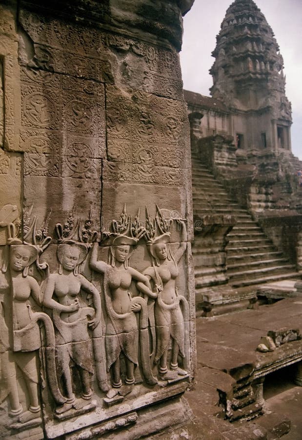 wat виска Камбоджи asparas искусства angkor стоковые изображения wat виска Камбоджи asparas искусства angkor стоковые изображения