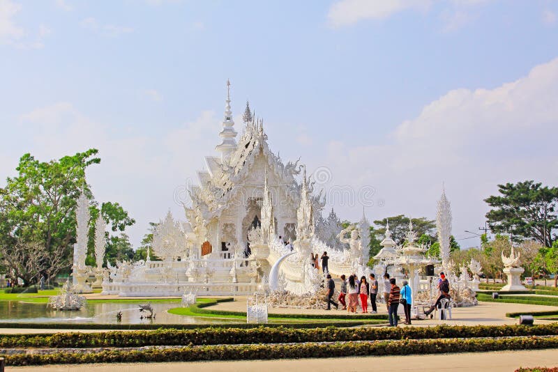 Wata Rong Khun Biała świątynia, Chiang Raja, Tajlandia obrazy royalty free