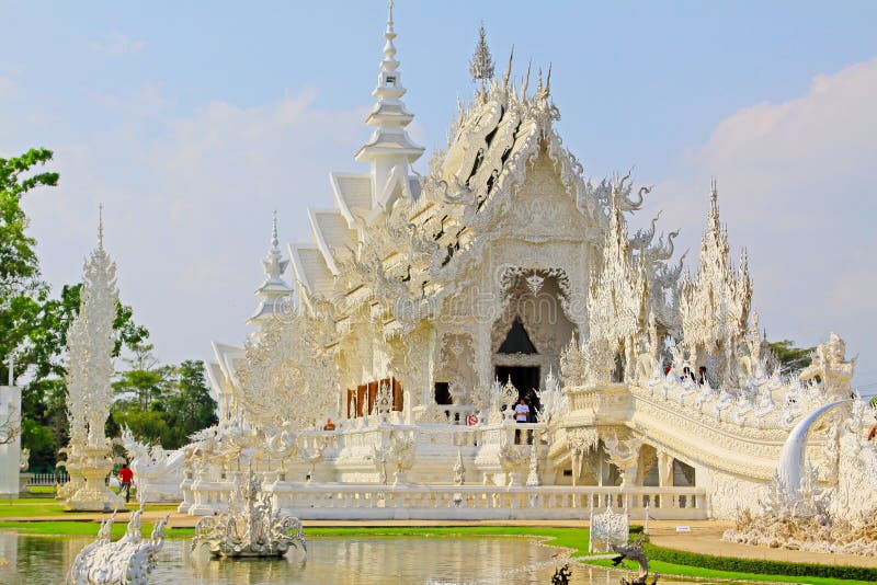 Wata Rong Khun Biała świątynia, Chiang Raja, Tajlandia fotografia stock