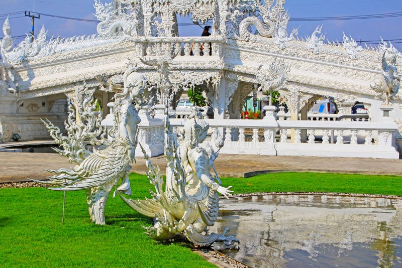 Wata Rong Khun Biała świątynia, Chiang Raja, Tajlandia zdjęcia royalty free