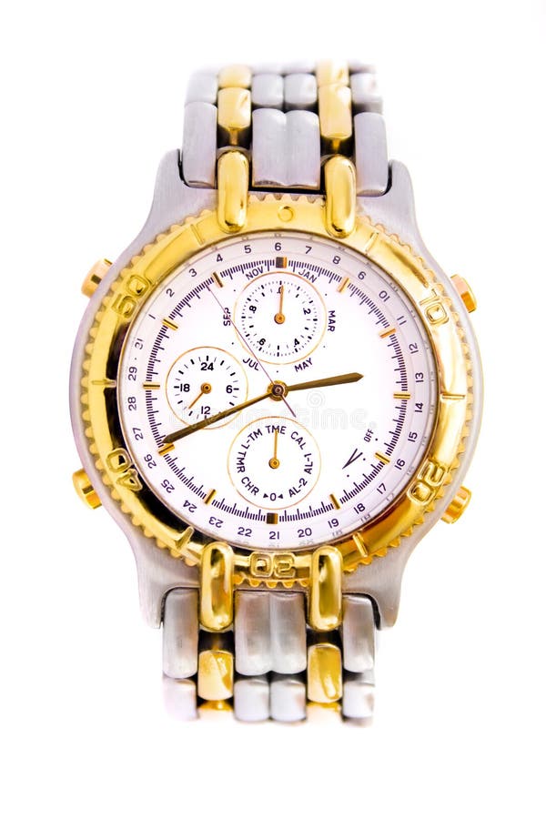 Classic swiss watch with chronograph. Button clasp stock images, royalty-free photos and pictures