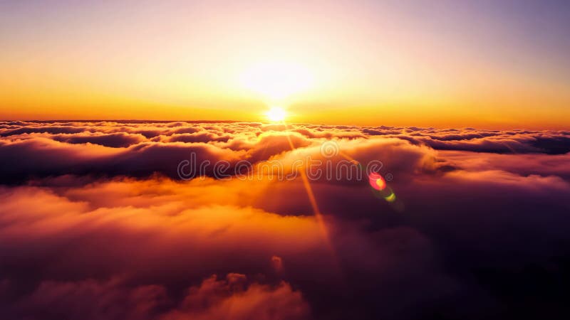 Breathtaking sunset over the horizon with clouds painting the sky in vibrant colors stock illustration