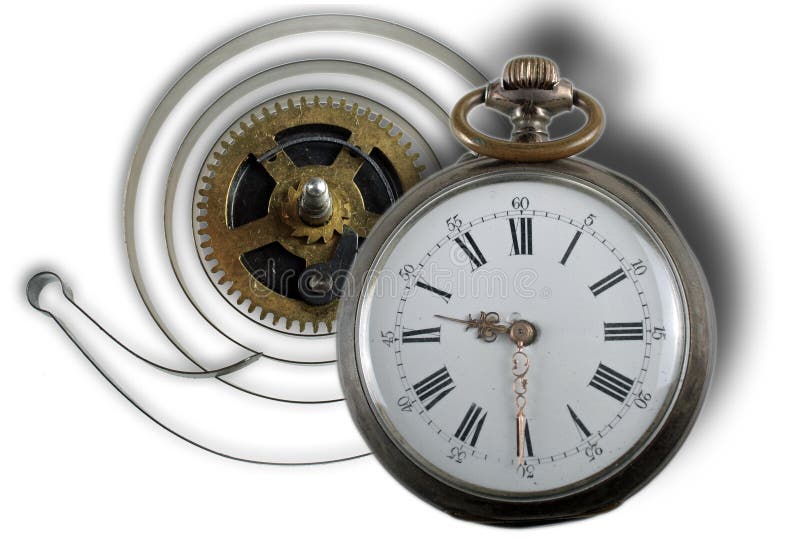 Watch and Balance Wheel on White Background. Stock Image Image of