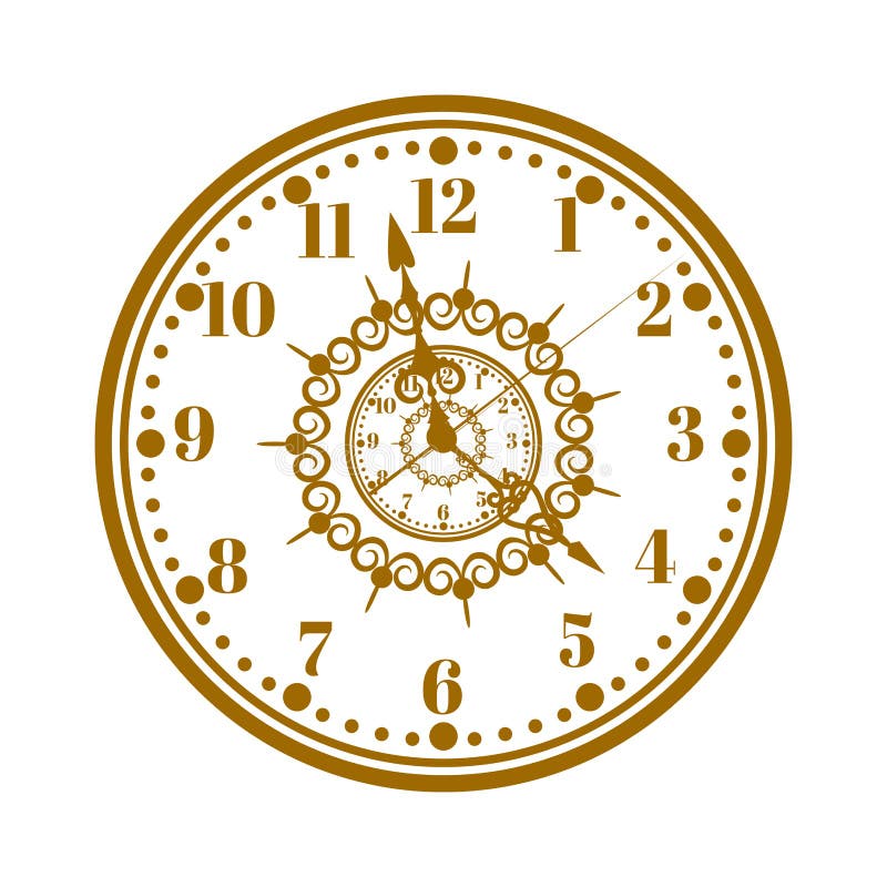 Watch face antique clock vector illustration.