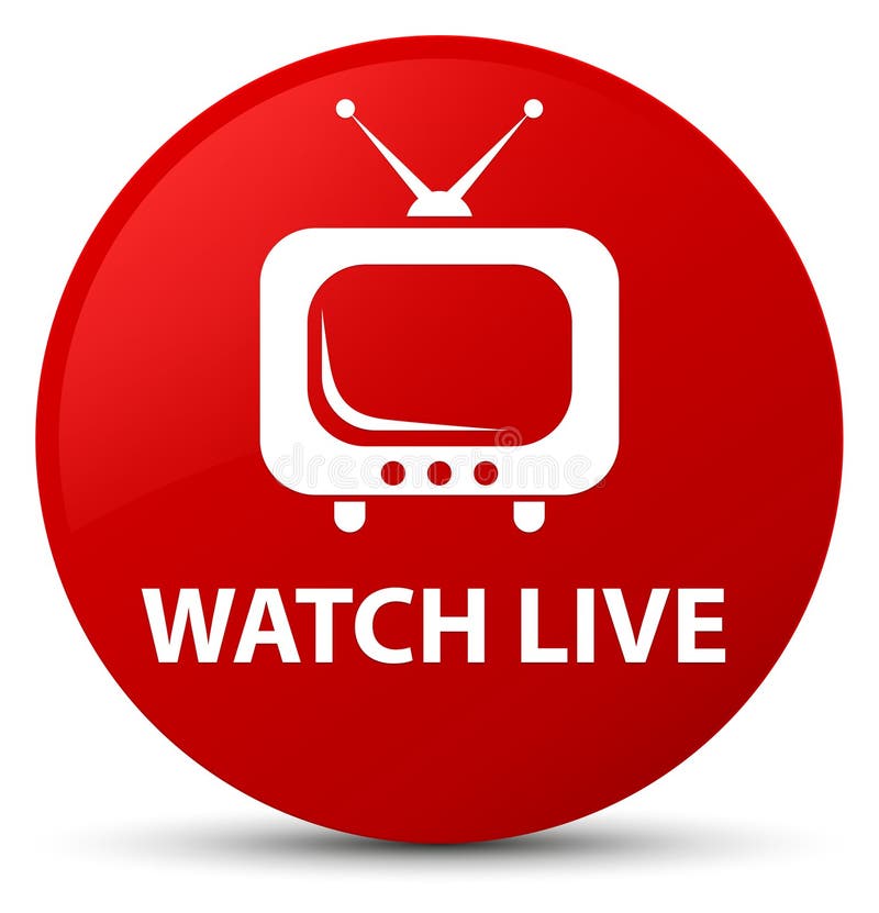 Watch Live Red Round Button Stock Illustration Illustration of live