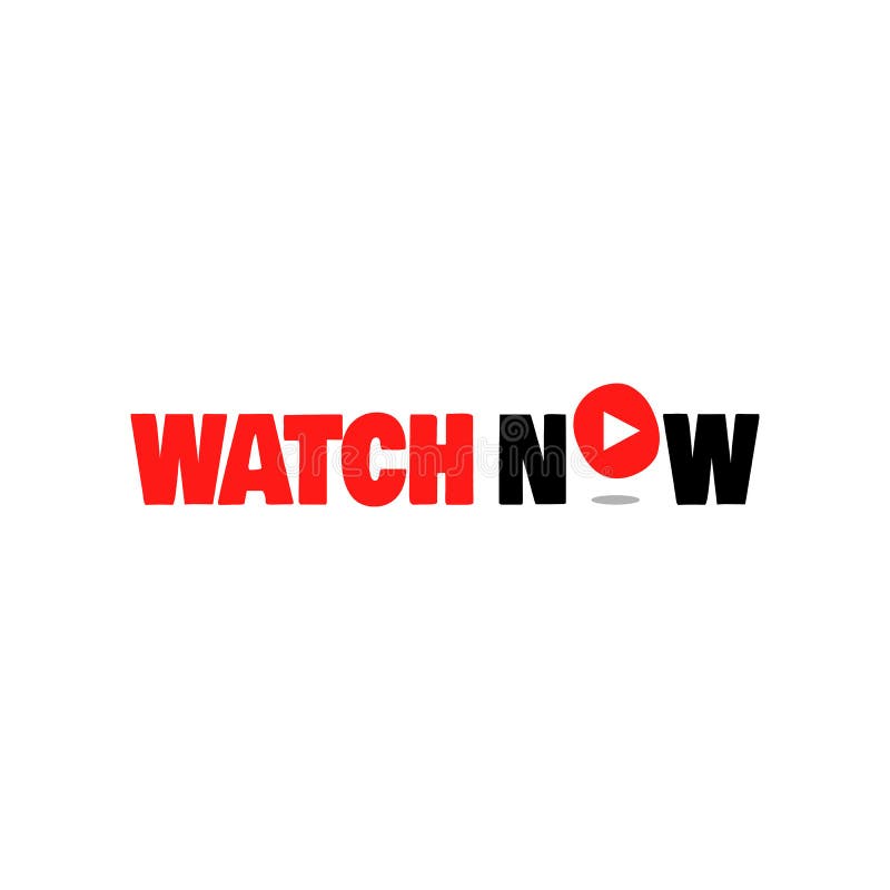 Watch Now Button Logo Icon with Text and Video Play Icon in Different