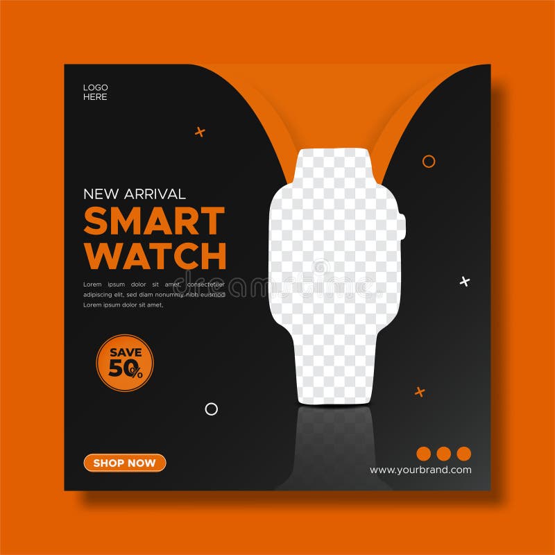 Smartwatch Promotion Template. Stock Vector Illustration of cover