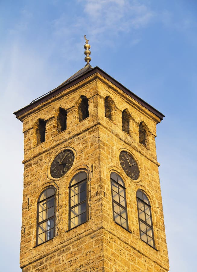 Watch tower in Sarajevo royalty free stock image