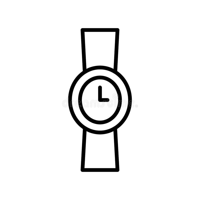 Watch Vector Illustration, Isolated Line Style Icon Stock Vector Illustration of vector