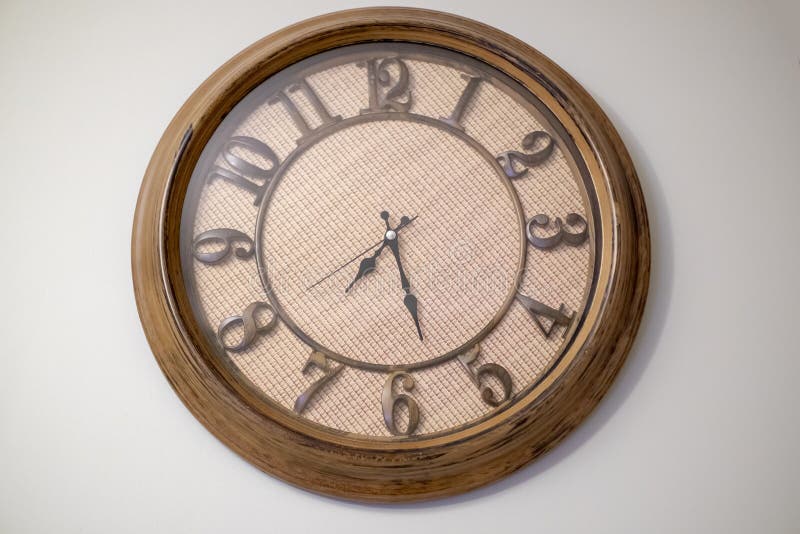 Watch at the wall stock photo. Image of design, sign 96834474