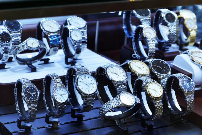 Watches in shop window