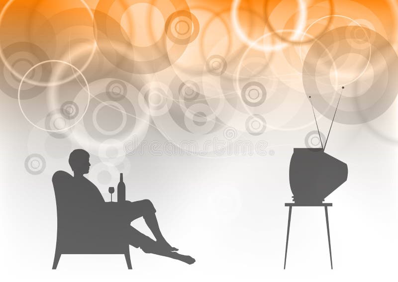 Download Watching tv stock vector. Illustration of laziness, color - 21824279