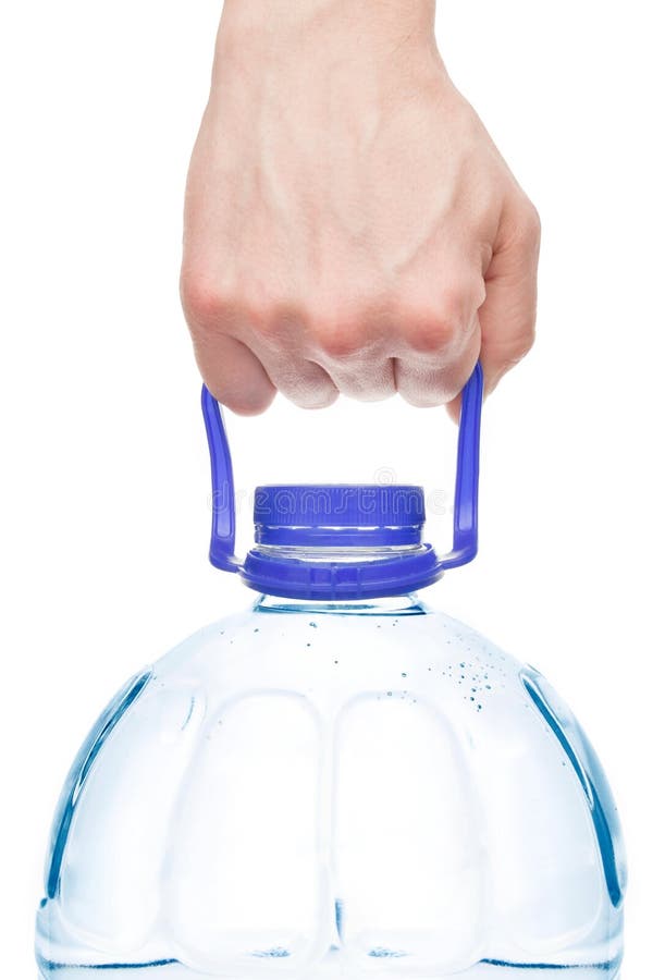 Close Up Young Man Hand Holding Fresh Drinking Cold Water Bottle