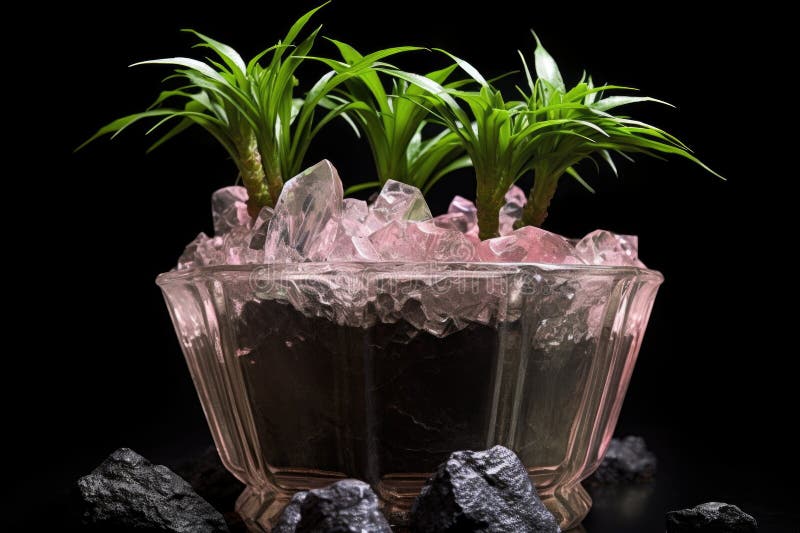 Waterabsorbing Crystals in Soil of Potted Plant Stock Image Image of