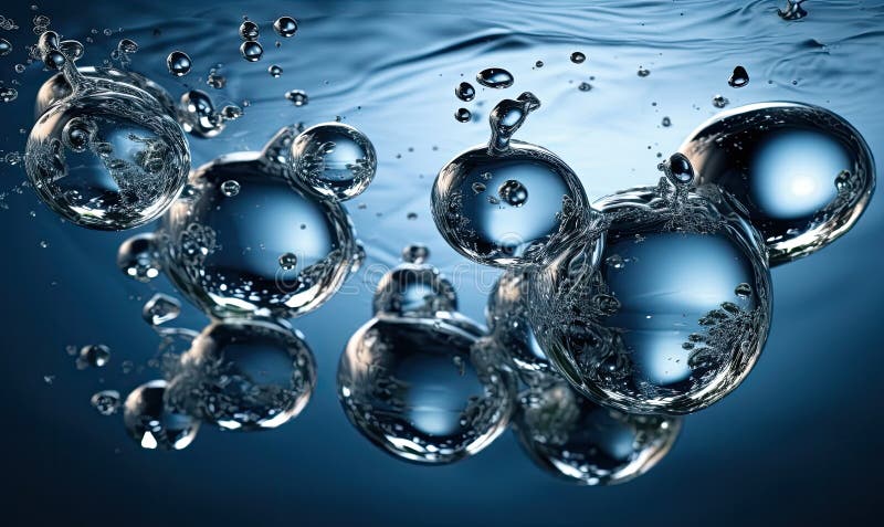Water with air bubbles looks like bubbly, effervescent drink. Creating using generative AI tools vector illustration