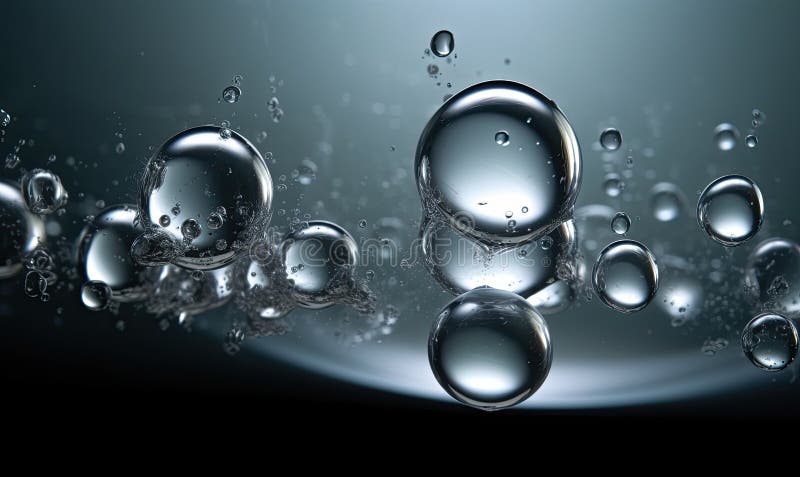 Water with air bubbles looks like bubbly, effervescent drink. Creating using generative AI tools stock illustration
