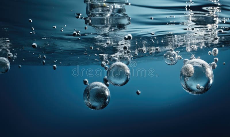Water with air bubbles looks like bubbly, effervescent drink. Creating using generative AI tools vector illustration