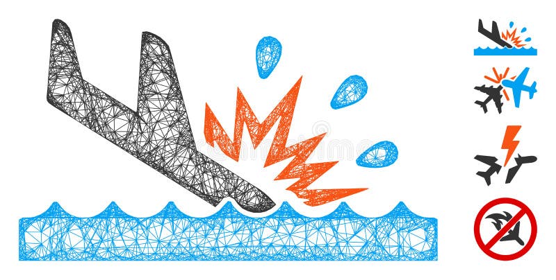 Water Air Crash Web Vector Mesh Illustration stock illustration