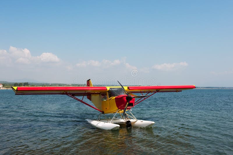 Water airplane stock photo. Image of flying, coast, peloponnese 14153188