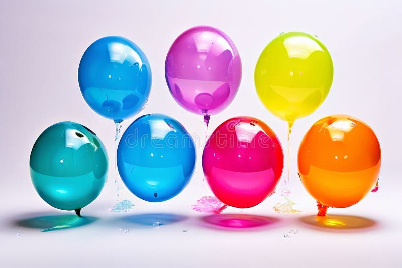 Water balloons filled with color pre filled and sealed for safe stock illustration