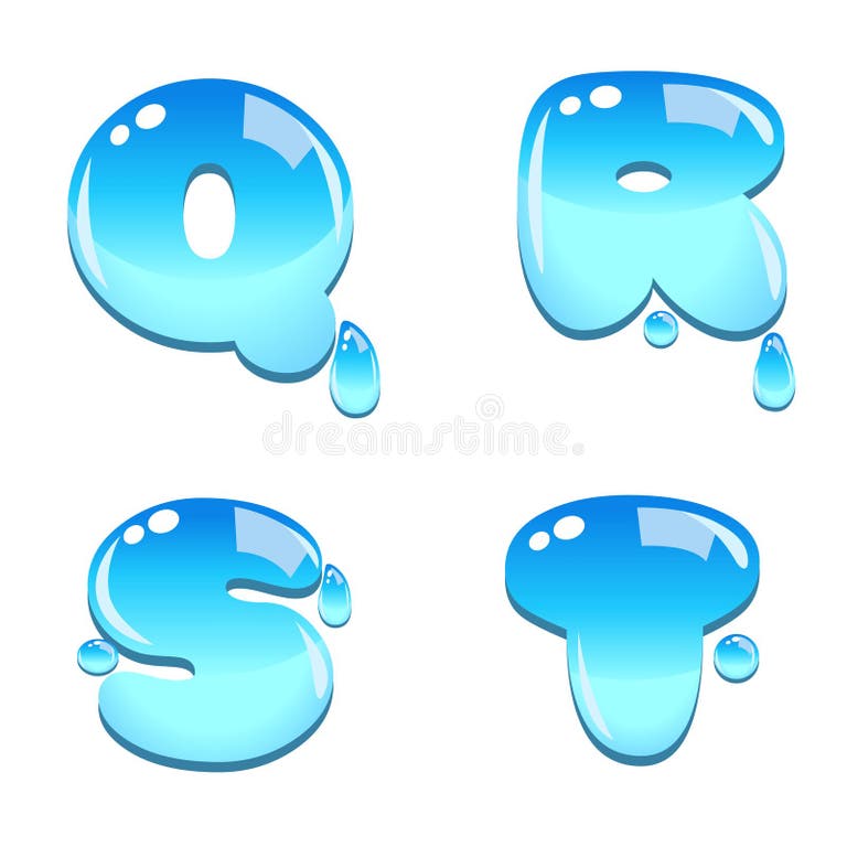 Water Liquid Letter Set Stock Illustrations – 1 582 Water Liquid Letter