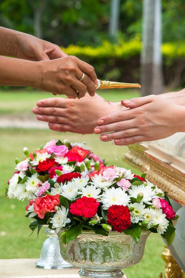 Water blessing ceremony stock image. Image of buddhistic 25410845