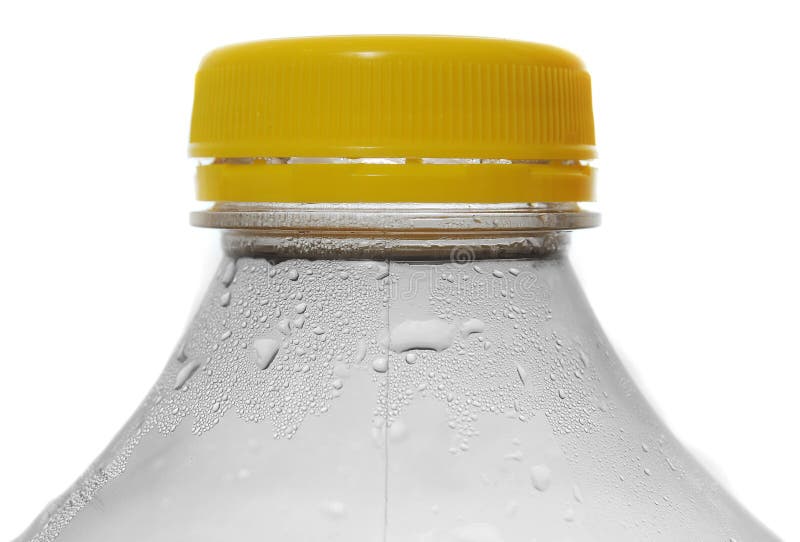 Water Bottle with Condensation. Water bottle with cold thirst quenching condensation dripping off of the edge of the plastic container stock photo Water Bottle with Condensation. Water bottle with cold thirst quenching condensation dripping off of the edge of the plastic container stock photo
