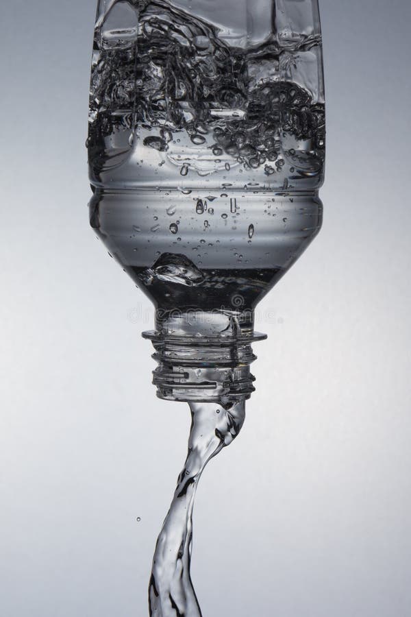 Water in the Bottle Falling Down Stock Image Image of natural, pure