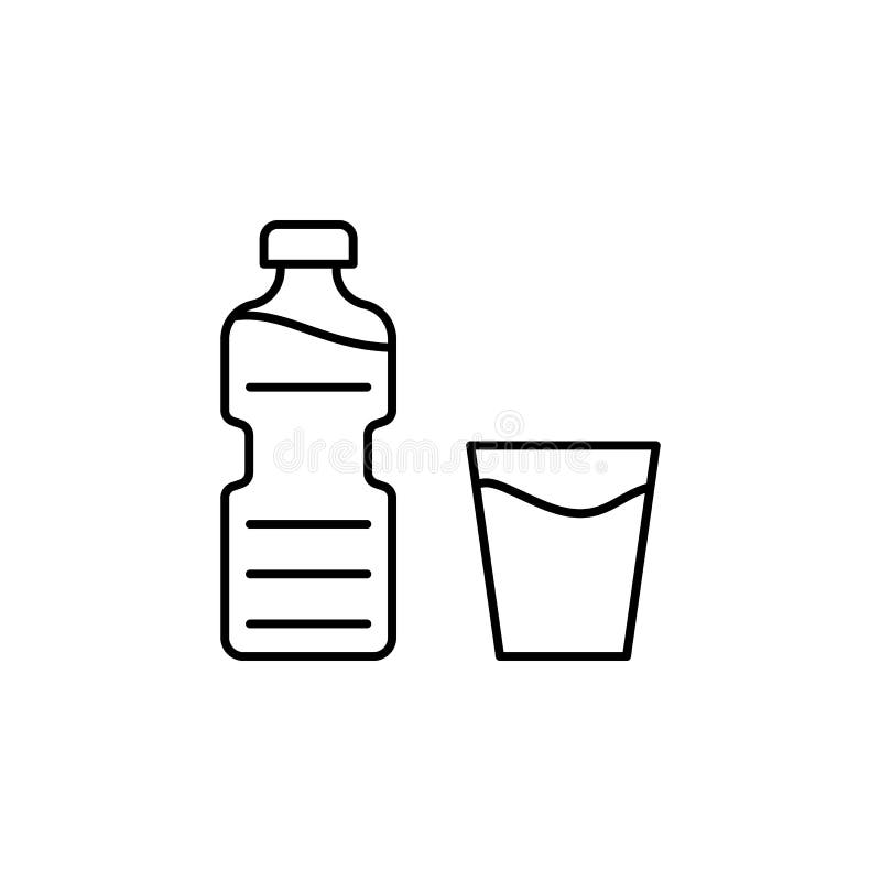 Premium Vector  Bottle line simple container for liquid water or drink  outline image of glass or plastic bottle