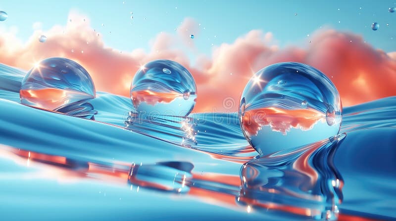 Water bubbles abstract light illumination, abstract background vector illustration
