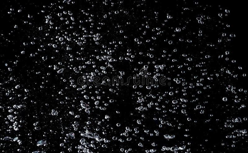 Water Bubbles Isolate on Black Background Stock Photo - Image of falling,  bubble: 187591294