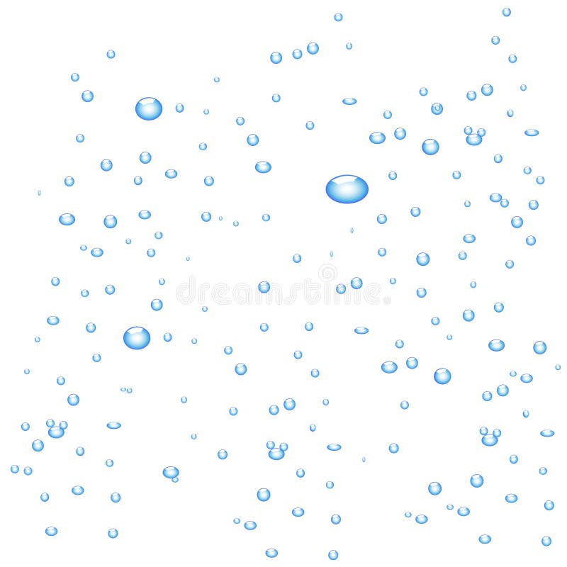 Water bubbles on white background