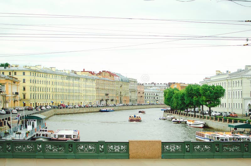 Water channels of the city of St. Petersburg, 2018. Beautiful cityscape