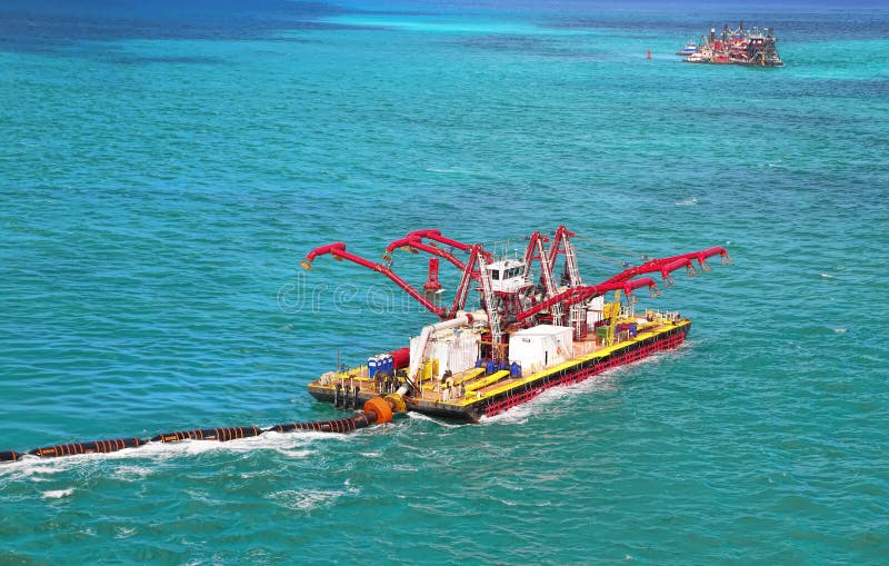 Water cleaning barge stock photo. Image of ocean, water 41138222