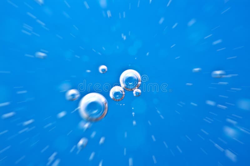 Water Close Up. Movement of Water with Oxygen Bubbles Stock Image