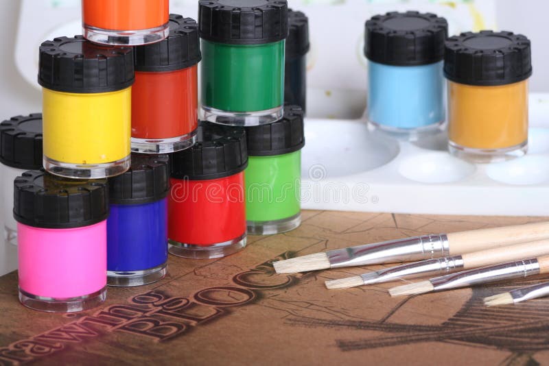 Water Color Painting Equipment Stock Image Image of brushes, teenage